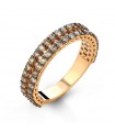 Buonocore Woman's Ring - in Rose Gold with Brown Diamonds and White Diamonds - 0