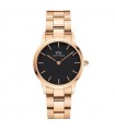 Daniel Wellington Woman's Iconic Link Rose Gold Black 28mm Watch - 0