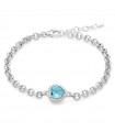 Miluna Woman's Bracelet - Gemma del Cielo in Silver 925% with Blue Topaz Heart - 0