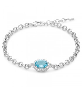 Miluna Woman's Bracelet - Gemstone in Silver 925% with Oval Blue