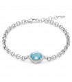 Bracciale Miluna Donna - Gemma del Cielo in Argento 925% con Topazio Azzurro Ovale