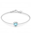 Bracciale Miluna Donna - Gemma del Cielo Rigido in Argento 925% con Cuore Topazio Azzurro