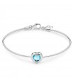 Miluna Woman's Bracelet - Rigid Gemstone in 925% Silver with Blue Topaz Heart - 0