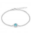Miluna Woman's Bracelet - Gemstone in Silver 925% with Round Blue Topaz - 0