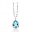 Miluna Woman's Necklace - Gemstone in Silver 925% with Blue Topaz Drop - 0