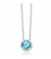 Miluna Woman's Necklace - Gemstone in Silver 925% with Round Blue Topaz - 0