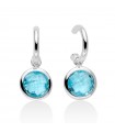 Miluna Woman's Earrings - Gemstone in Silver 925% with Blue Topaz in Circle - 0