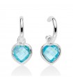 Miluna Woman's Earrings - Gemstone in Silver 925% with Blue Topaz in Heart - 0