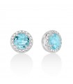 Miluna Woman's Earrings - Gemstone in Silver 925% with Round Blue Topaz - 0