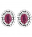 Lelune Diamonds Woman's Earrings - in 18k White Gold with Diamonds and Rubies 1.92 carats - 0