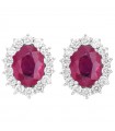 Lelune Diamonds Woman's Earrings - in 18k White Gold with Diamonds and Rubies 1.94 carats - 0