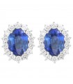 Lelune Diamonds Woman's Earrings - in 18k White Gold with Diamonds and Sapphire 1.90 carats - 0