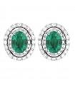 Lelune Diamonds Woman's Earrings - in 18 carat White Gold with Diamonds and Emeralds 1,55 carats - 0