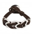 Uno de 50 Woman's Bracelet - Multi-strand StepbyStep in Metal and Braided Leather - 0