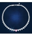 Chiara Ferragni Woman's Necklace - Diamond Heart in Rhodium Steel with White and Pink Zircons - 0