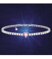 Chiara Ferragni Woman's Bracelet - Tennis Diamond Heart Silver with White Zircons and Pink Heart - 0