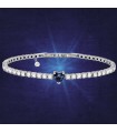 Chiara Ferragni Woman's Bracelet - Tennis Diamond Heart Silver with White Zircons and Blue Heart - 0