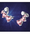 Chiara Ferragni Woman's Earrings - Diamond Heart Silver with Pink Zircon Heart Ear Jacket - 0