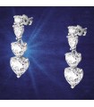 Chiara Ferragni Woman's Earrings - Diamond Heart Silver Pendants with White Heart Zircons - 0