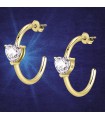 Chiara Ferragni Woman's Earrings - Diamond Heart Silver Gold Headband with White Heart Zircons - 0