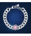 Chiara Ferragni Women's Bracelet - Chain Bossy Silver Groumette with Round Pink Zircon - 0