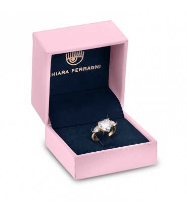 Chiara Ferragni Woman's Ring - Diamond Heart Gold with White