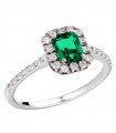 Crieri Woman's Ring  - Bogotá in 18K White Gold with Natural Diamonds and Emerald - 0
