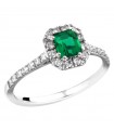 Crieri Woman's Ring  - Bogotá in 18K White Gold with Natural Diamonds and Emerald 0.52 ct - 0