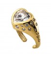 Rue Des Mille Ring - X Barbie Heart Gold with White Zircons - 0