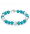 Miluna Woman's Bracelet - Earth and Sea with Pearl and Turquoise Agglomerate - 0