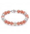 Miluna Woman's Bracelet - Land and Sea with Pearl and Pink Coral Agglomerate - 0