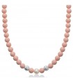 Miluna Woman's Necklace - Land and Sea with Pearl and Agglomerate of Pink Coral Angel Skin - 0
