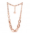 Unoaerre Woman's Necklace - Square in Rose Golden Bronze with Square Oval Chain 45cm - 0