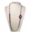 Rajola Woman's Necklace - Galileo with Chalcedony and Amethyst - 0