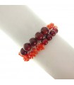 Rajola Woman's Bracelet - Link with Agate Coral and Smoky Quartz - 0