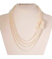 Rajola Woman's Necklace - Embraces with White Biwa Pearls and Mother of Pearl - 0