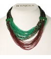 Rajola Woman's Necklace - Musa with Green Agate Garnet and Malachite - 0