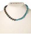 Collana Rajola Donna - Tecna con Gold Stone Blu ed Apatite Multicolor