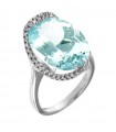 Davite & Delucchi Ring with Aquamarine and Diamonds for Women - 0