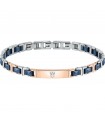 Bracciale Maserati Uomo - in Acciaio ed Inserti in Ceramica Blu Rose Gold22cm - 0