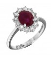 Davite & Delucchi Rosetta Ring with Diamonds and Ruby for Woman - 0