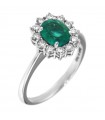 Davite & Delucchi Ring with Diamonds and Emerald for Woman - 0