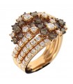 Davite & Delucchi Woman's Ring - in 18K Rose Gold with Brown Diamonds and White Diamonds - 0