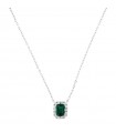 Necklace Crieri Woman - Bogotá in 18K White Gold with Natural Diamonds and Emerald 0.75 ct - 0