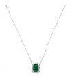 Necklace Crieri Woman - Bogotá in 18K White Gold with Natural Diamonds and Emerald 0.76 ct - 0