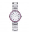 Orologio Breil Donna - Dance Floor 32mm Solo Tempo Argento con Cristalli Fucsia