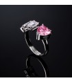 Chiara Ferragni Ring Woman - First Love Silver with White Crystals and Pink Heart - 16 - 0