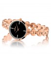 Hoops Woman's Watch - Chain Rose Gold Only Time 30mm Black - 0