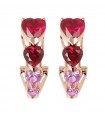 Bronzallure Woman Earrings - Altissima with Red and Pink Hearts - 0