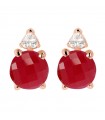 Bronzallure Woman's Earrings - Felicia Lobo with Plum Agate and Zircons - 0